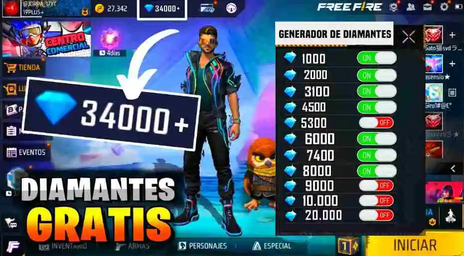 Ororoyalefires Free Fire panel interface